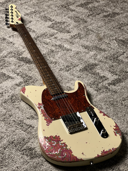 Dhatarattha Performance DTL in Vintage White Over Pink Paisley with RW FB and Nitrocellulose Lacquer