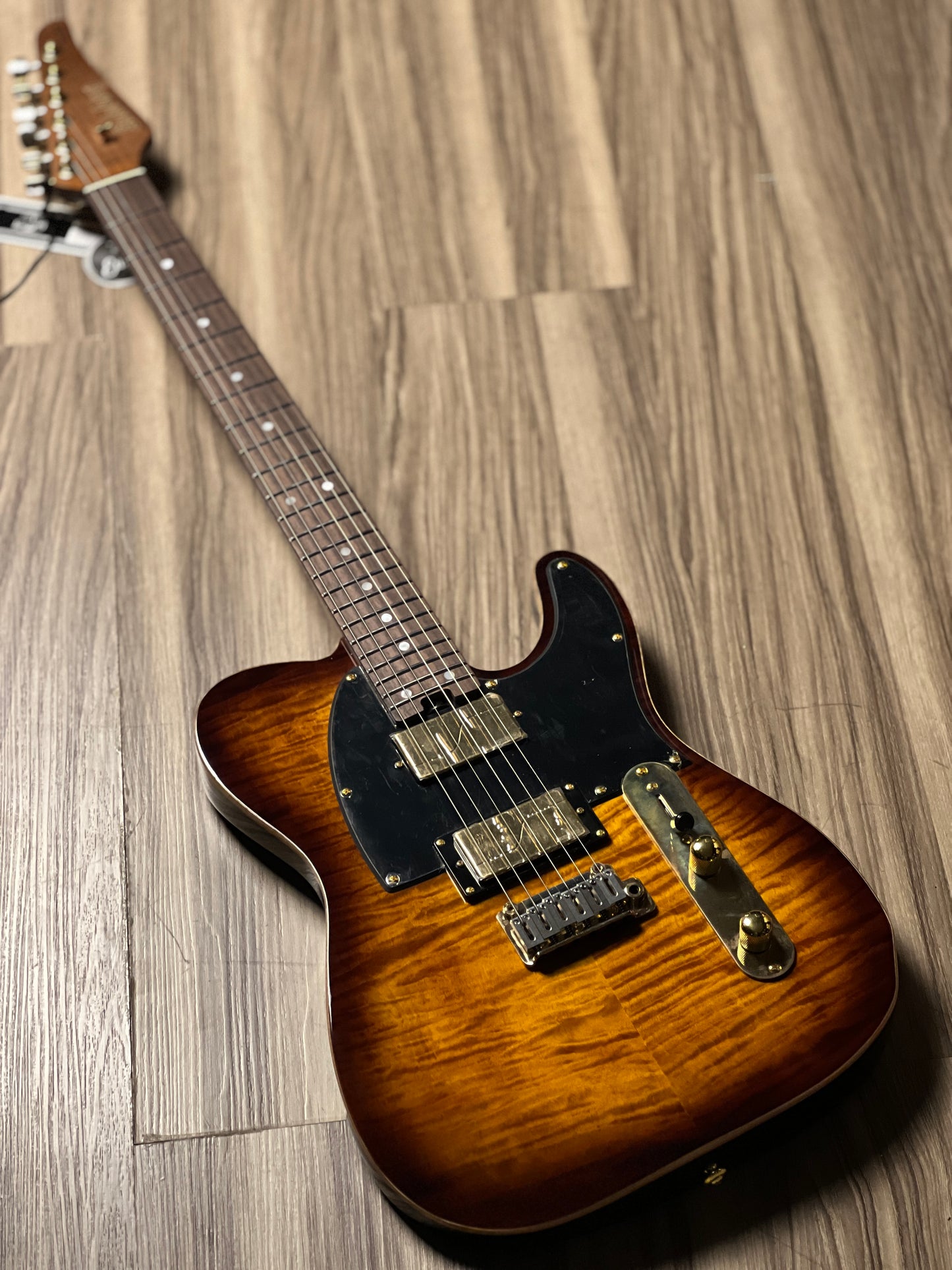 Soloking MT-1 FM 24 Deluxe HH MOD Fishman Fluence Gold in Shaded Edgeburst Nafiri Special Run