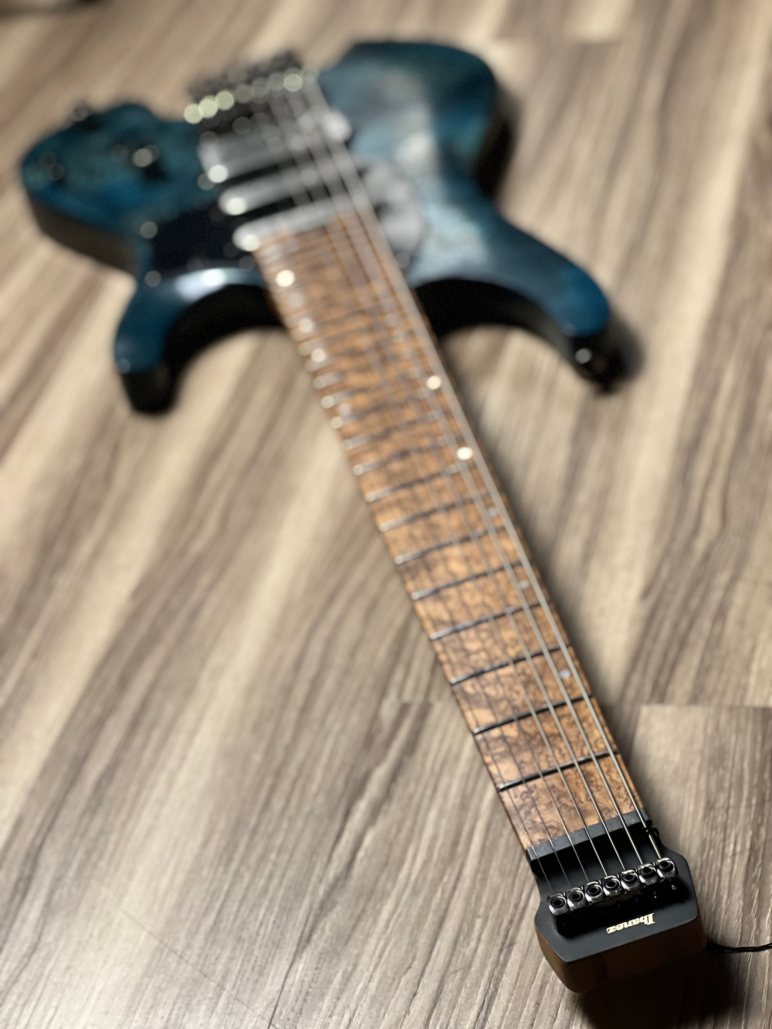 Ibanez Q547PB-COL Headless 7-String w/Bag in Cosmic Blue Low Gloss