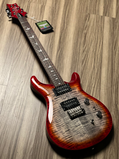 PRS SE Custom 24-08 flame in Charcoal Cherry Burst