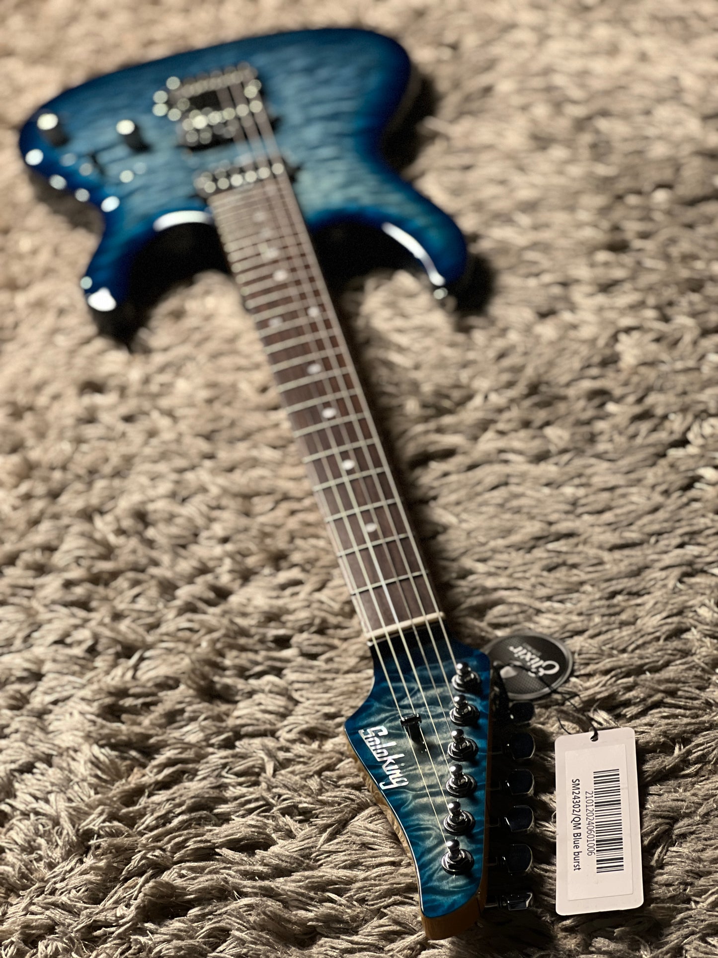 Soloking SM-24 HH QM Shredmaster with Rosewood FB in Ocean Blue Burst