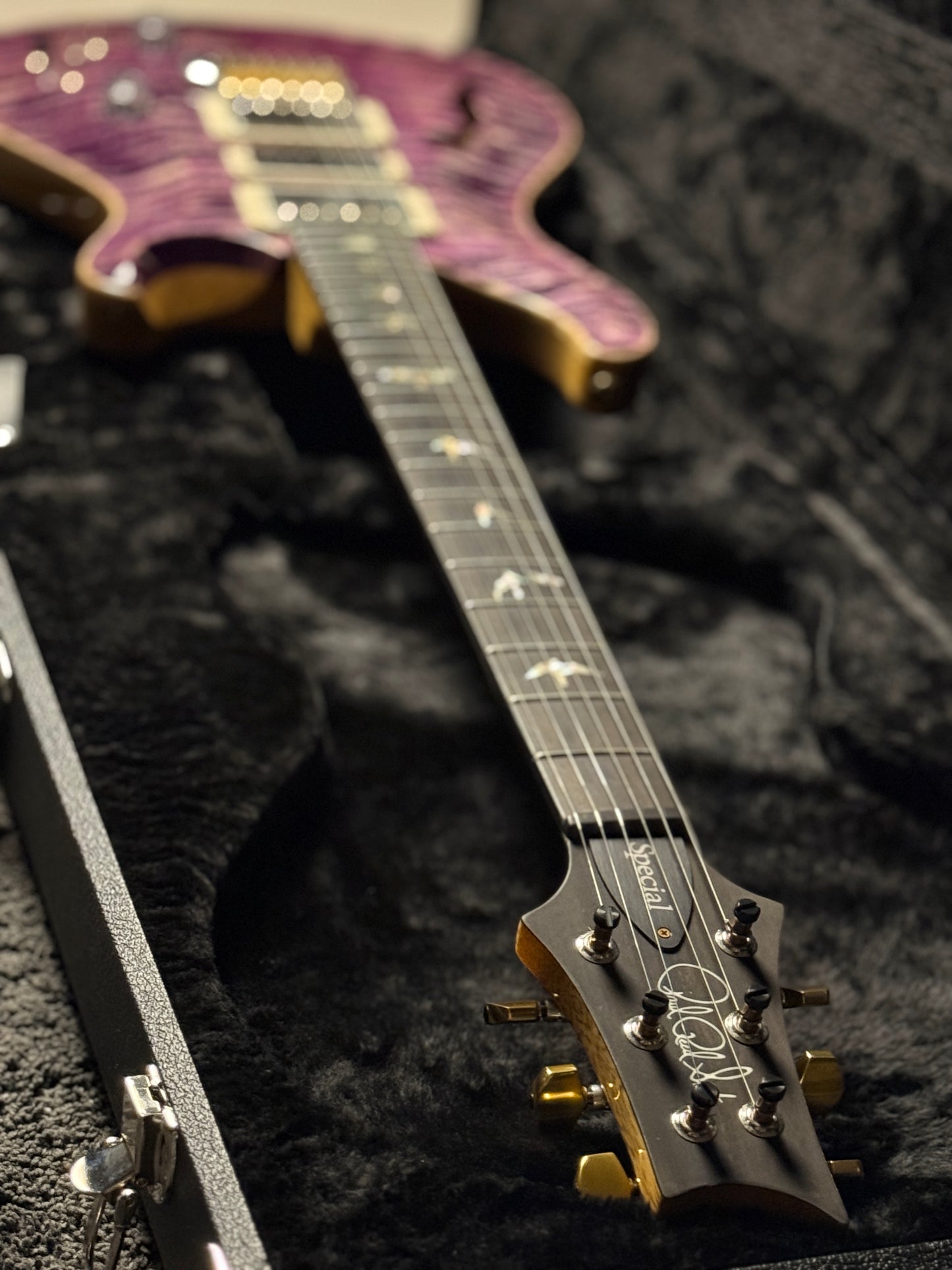 PRS Special 22 Semi-Hollow Wood Library 10-Top Korina Run in Faded Purple Jeans 210324544