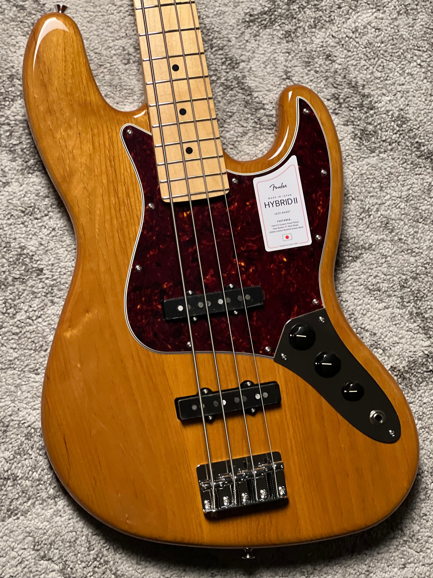 Fender Japan Hybrid II Jazz Bass with Maple FB in Vintage Natural JD26002116