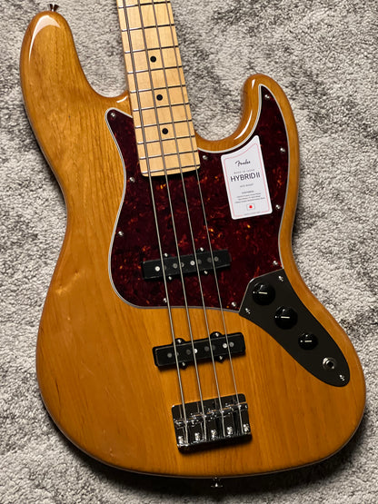 Fender Japan Hybrid II Jazz Bass with Maple FB in Vintage Natural JD26002116