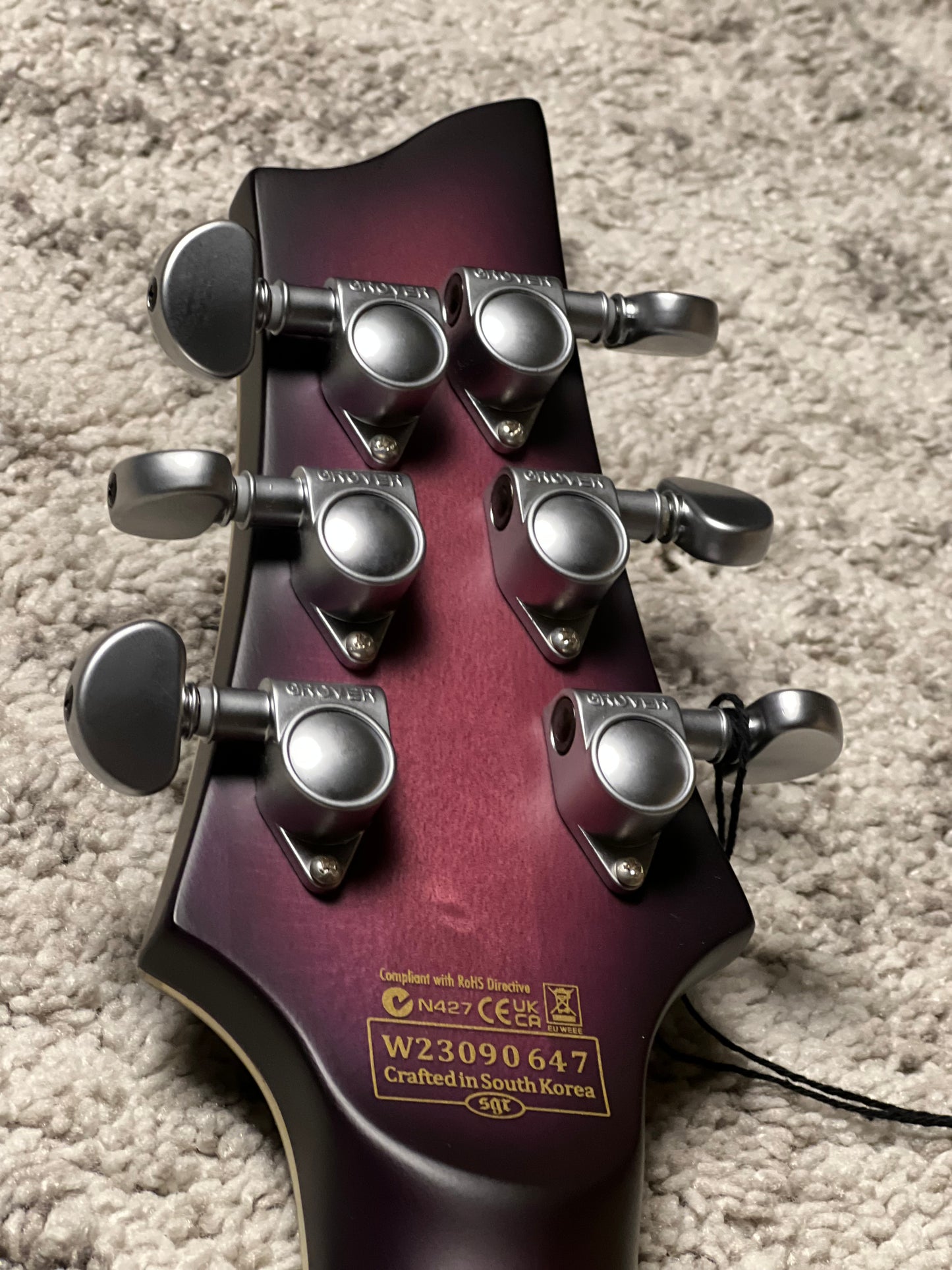 Schecter C-1 Platinum SPB in Satin Purple Burst W23090647