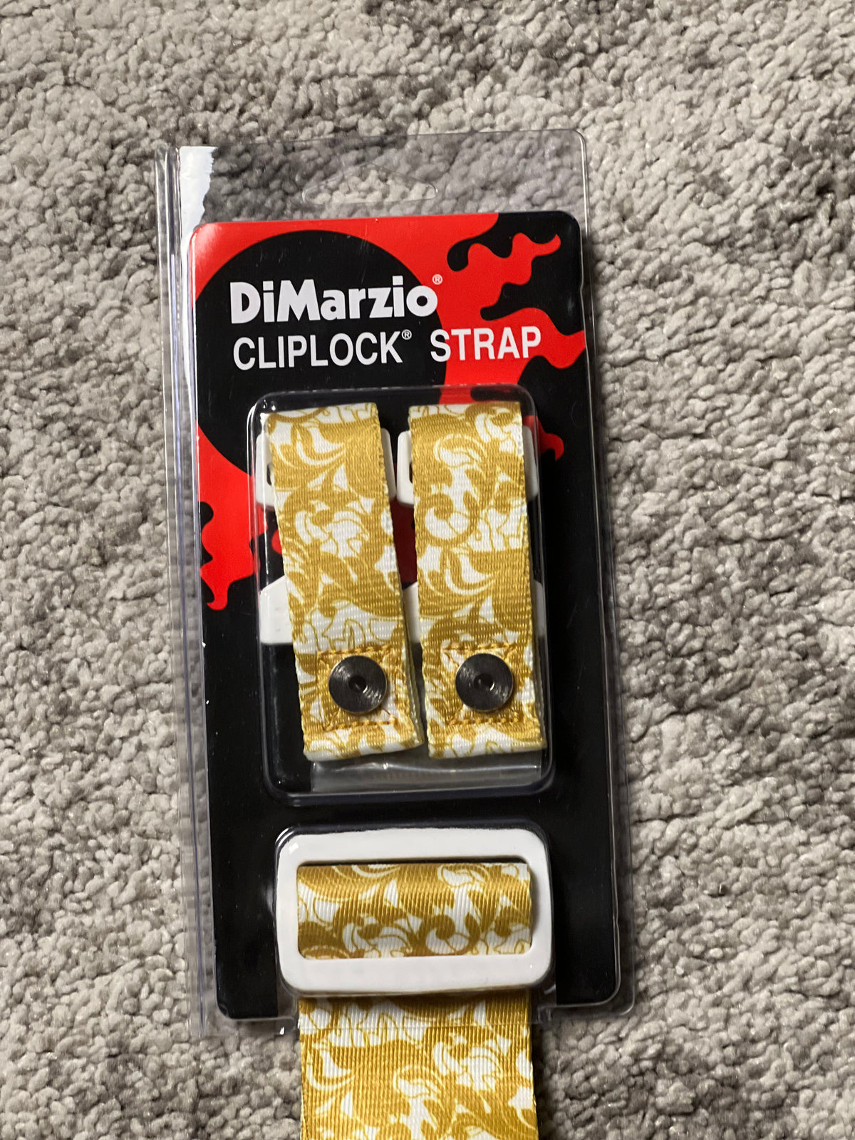 DiMarzio DD2251 Steve Vai UtoPIA ClipLock Guitar Strap in White/Gold