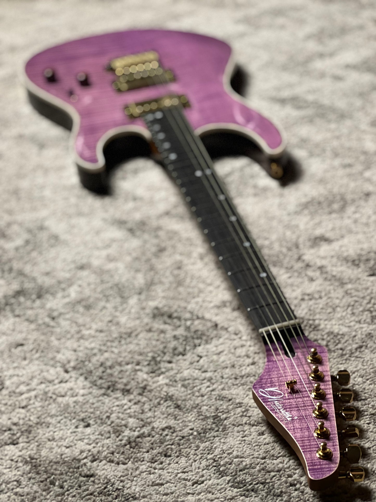 Dhatarattha Custom DST HH Flame in Purple Amethyst with Rosewood FB