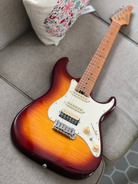 Soloking MS-1 Classic MKII in Sienna Sunburst with 5A Flame Top Nafiri Special Run