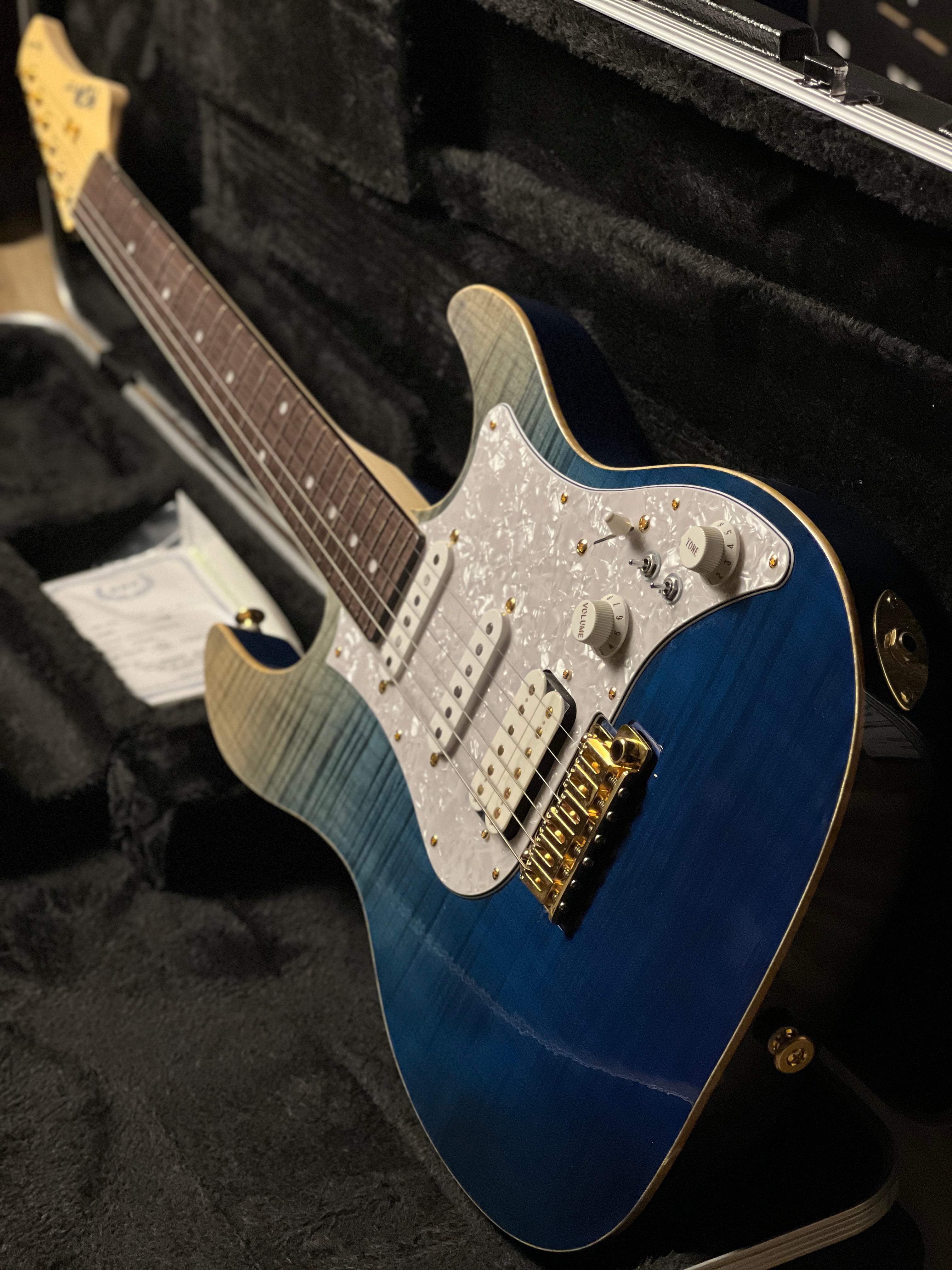 Fujigen FGN Guitars Expert EOS Odyssey in Navy Blue with Hardshell
