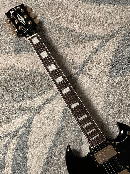Soloking SG60 MKII in Ebony with Gold Hardware (Altered Headstock)