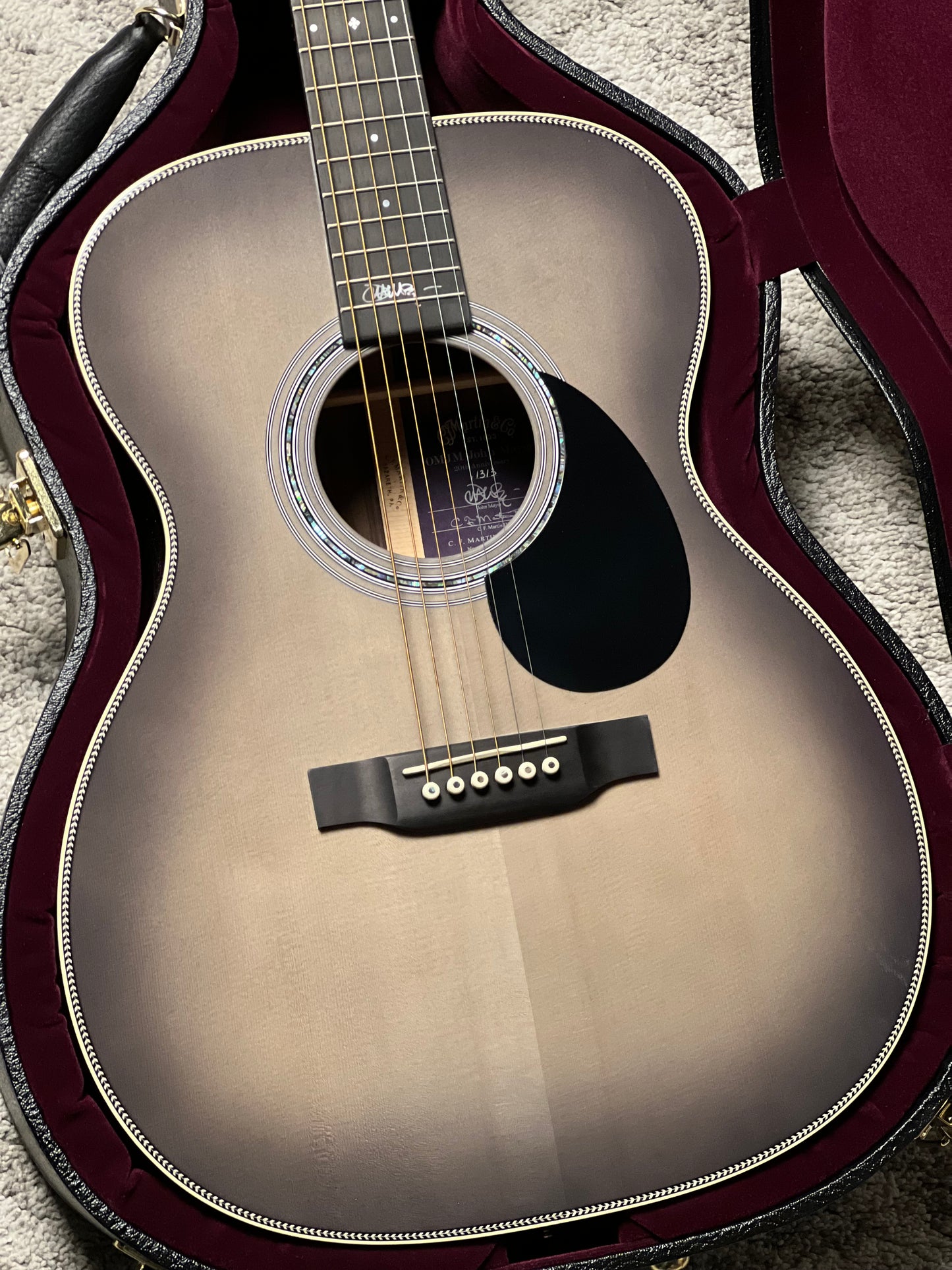 Martin OMJM John Mayer 20Th Anniversary with Platinum Gray Burst #1313