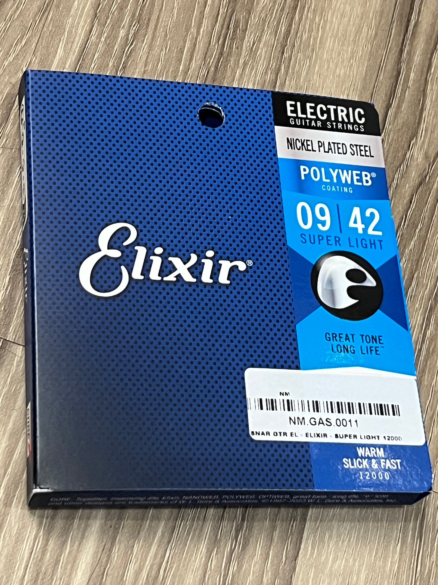 Elixir 12000 Polyweb Electric Guitar Strings, Super Light, 9-42