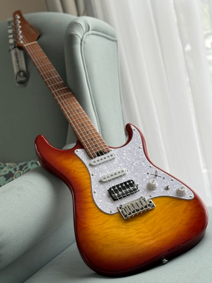 Soloking MS-1 Classic MKII in Aged Honeyburst with Roasted Maple FB and 5A Quilt Top