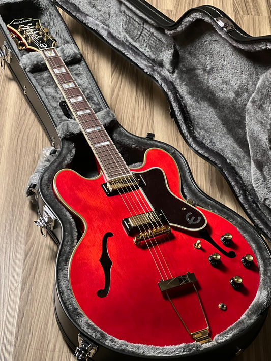 Epiphone Masterbilt Gem Archer Sheraton Electric Guitar in Cherry Red