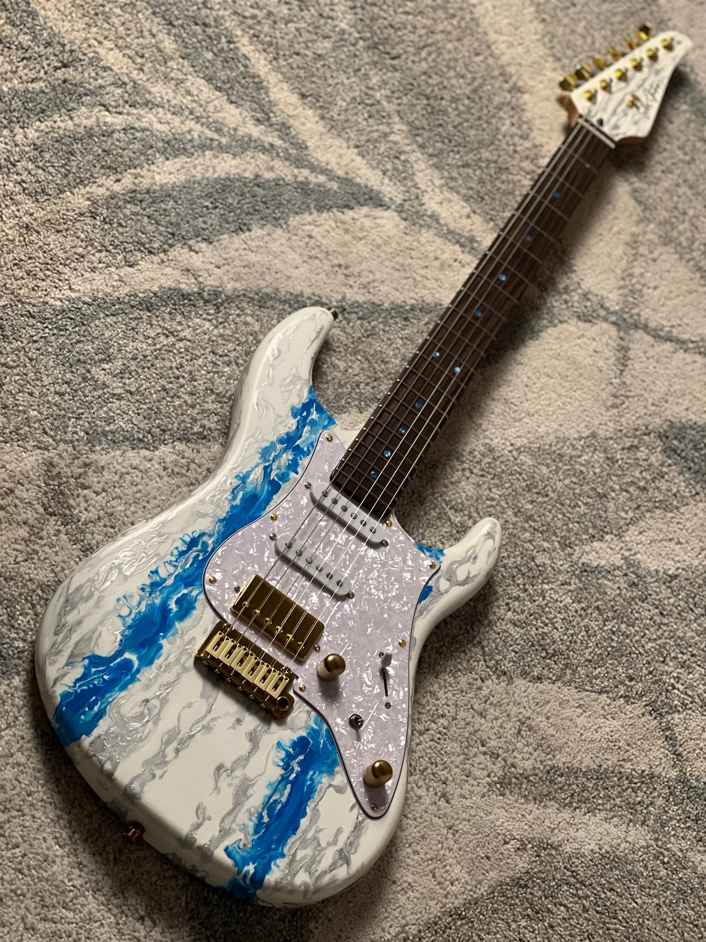 SLX X Dhatarattha Custom DST in Antarctic Shmear with Rosewood FB