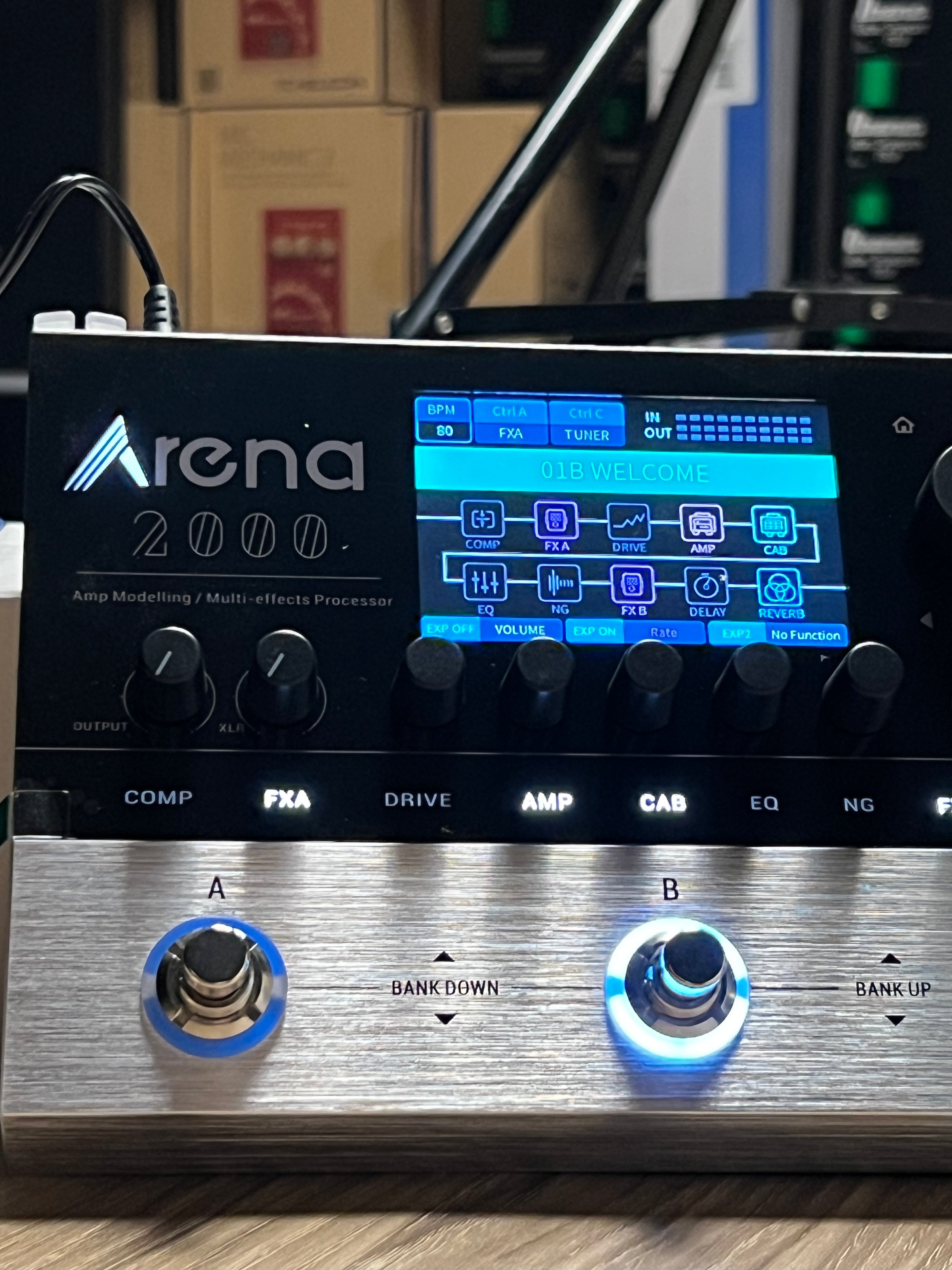 Donner Arena 2000 マルチエフェクト アンプモデリング Arena 2000 Multi-Effect Guitar Pedal AMP Modeling Processor