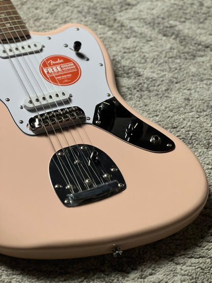 Squier FSR Affinity Series Jaguar with Laurel FB in Shell Pink