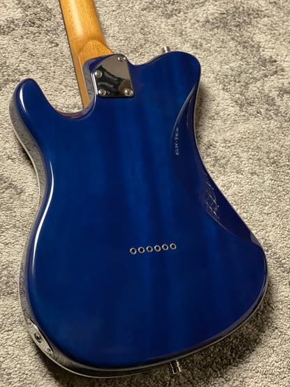 Dhatarattha Custom DTL Burl in Transparent Blue Burst with Rosewood FB