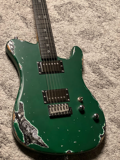 Dhatarattha Performance DTL in Aged Sherwood Green Over Black Paisley with RW FB and Nitrocellulose Lacquer Relic