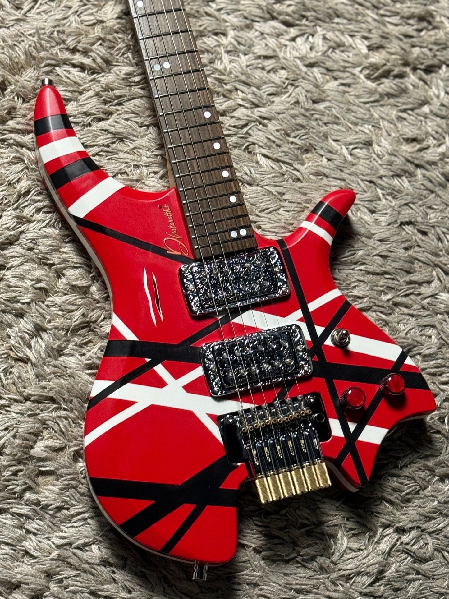 Dhatarattha Custom DHL in Red with Black and White Stripes with RW FB and Nitrocellulose Lacquer