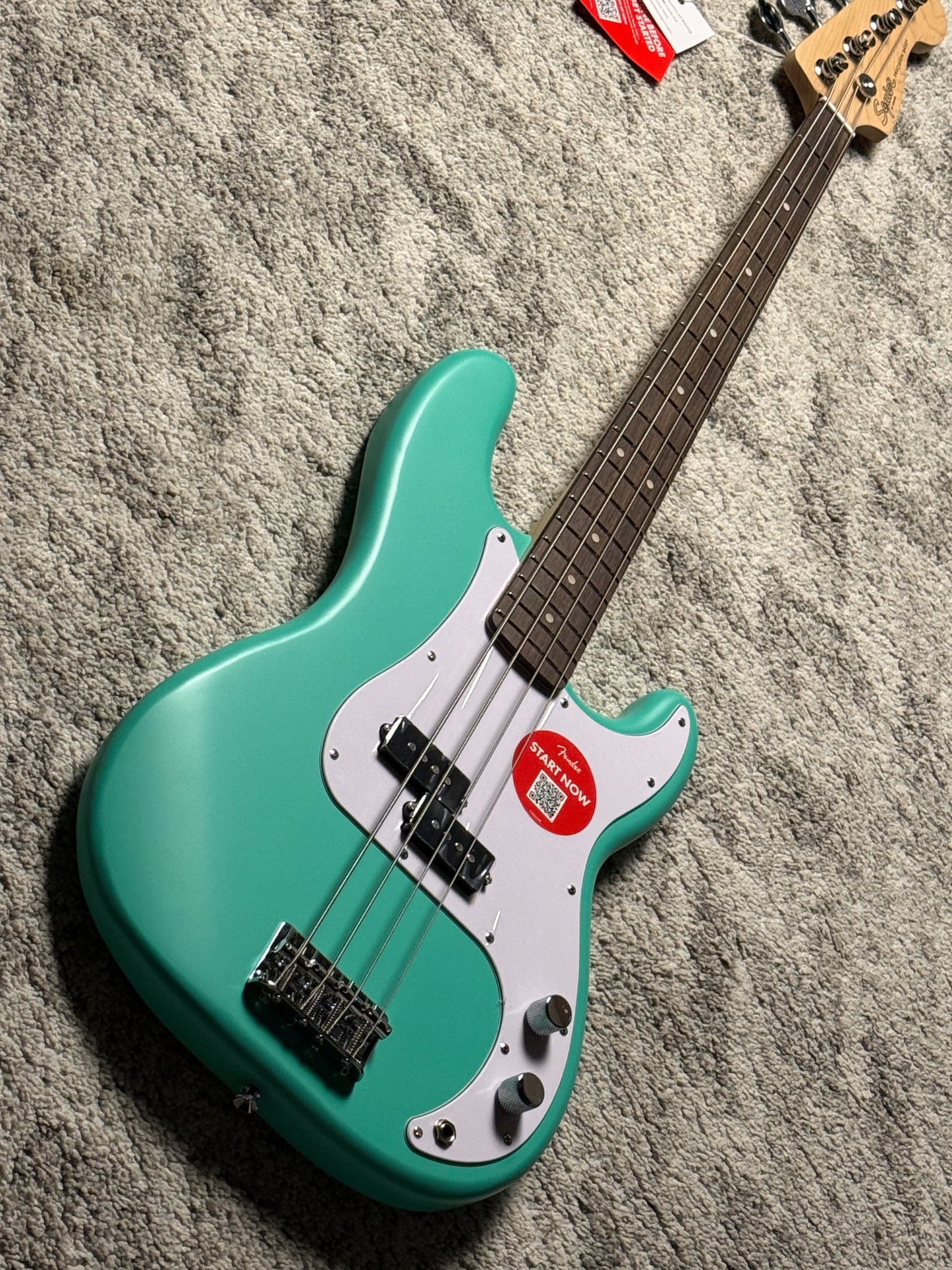 Squier Debut Series Precision Bass Guitar with Laurel FB in Sea Foam Green