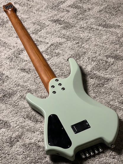 SQOE SBWT750 GR Warrior 5-String Headless Bass in Surf green