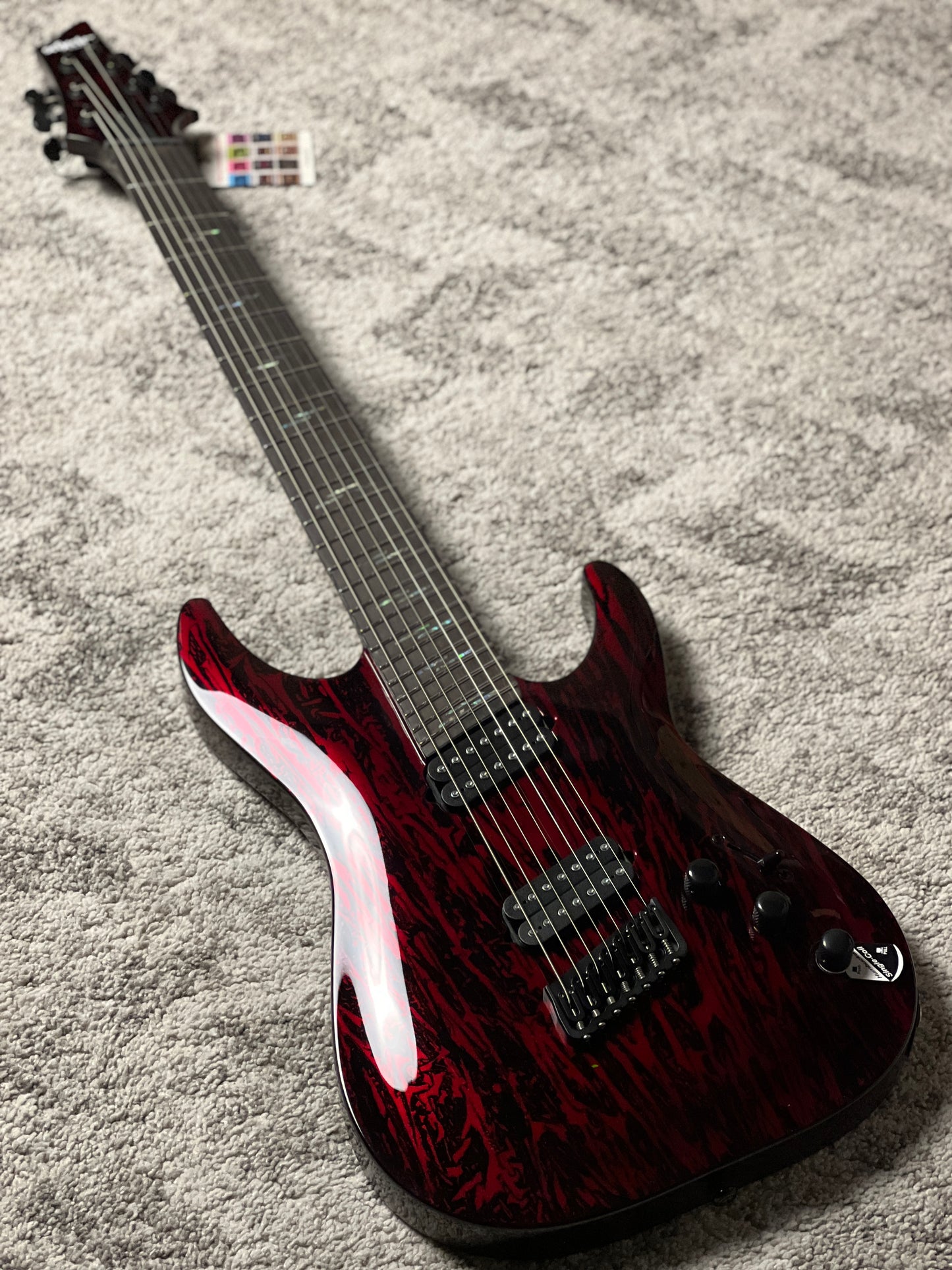 Schecter C-7 MS Silver Mountain in Blood Moon W21072228