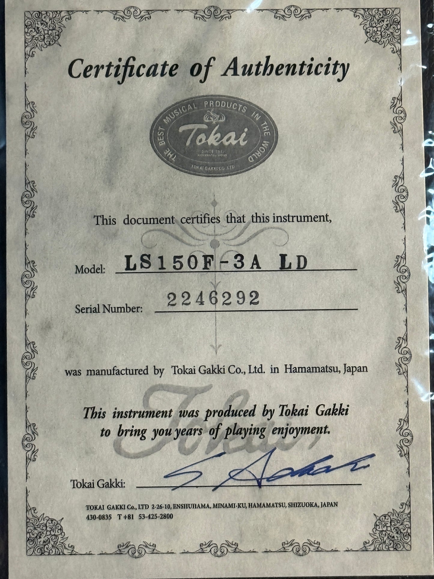 Tokai Love Rock LS-150F-3A LD Premium Series Japan with Solid Flamed Maple Top in Lemon Drop 2246292