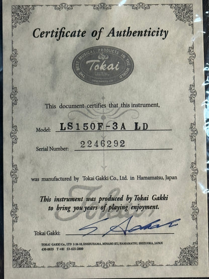 Tokai Love Rock LS-150F-3A LD Premium Series Japan with Solid Flamed Maple Top in Lemon Drop 2246292