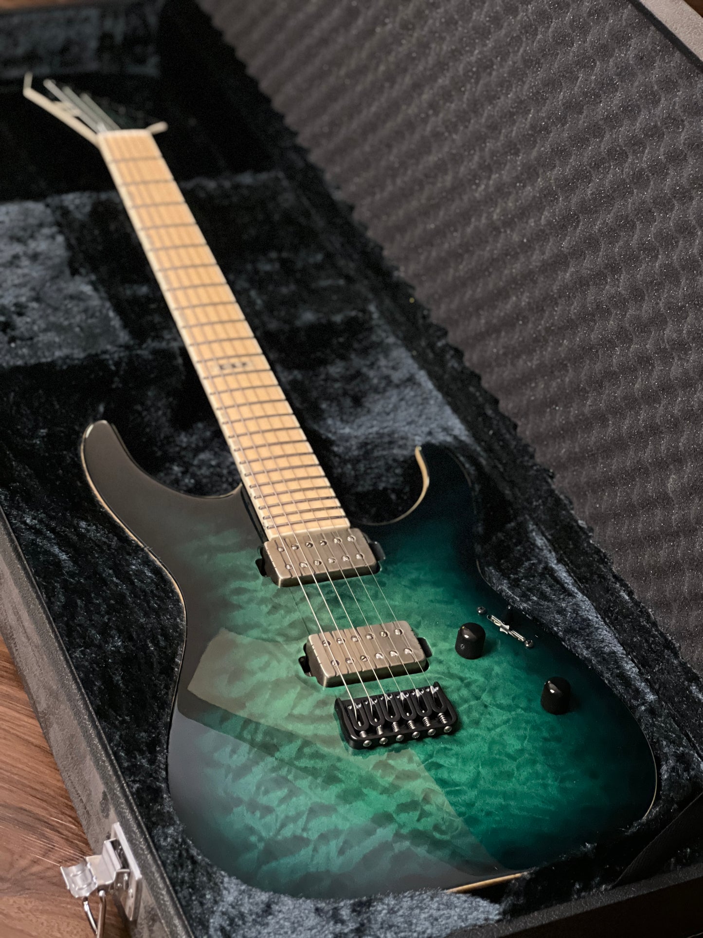 ESP E-II M-II NT - Black Turquoise Burst