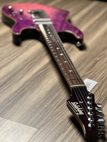 Soloking MS-1 Custom 24 HSS Quilt with Rosewood FB in Purple Wakesurf JESCAR