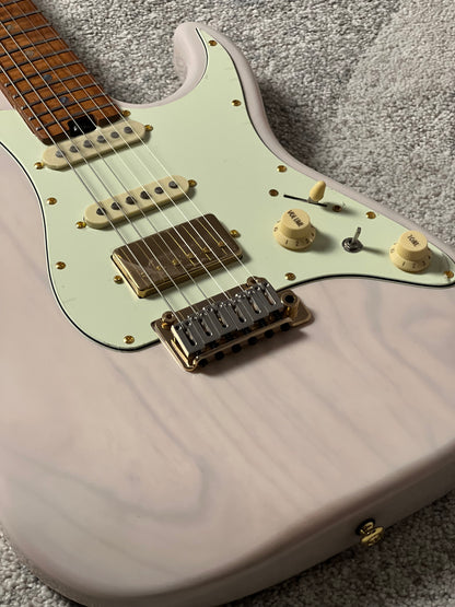 Soloking MS-1 Classic Ash FMN with Roasted Flame Maple Neck in White Blonde Limited Edition