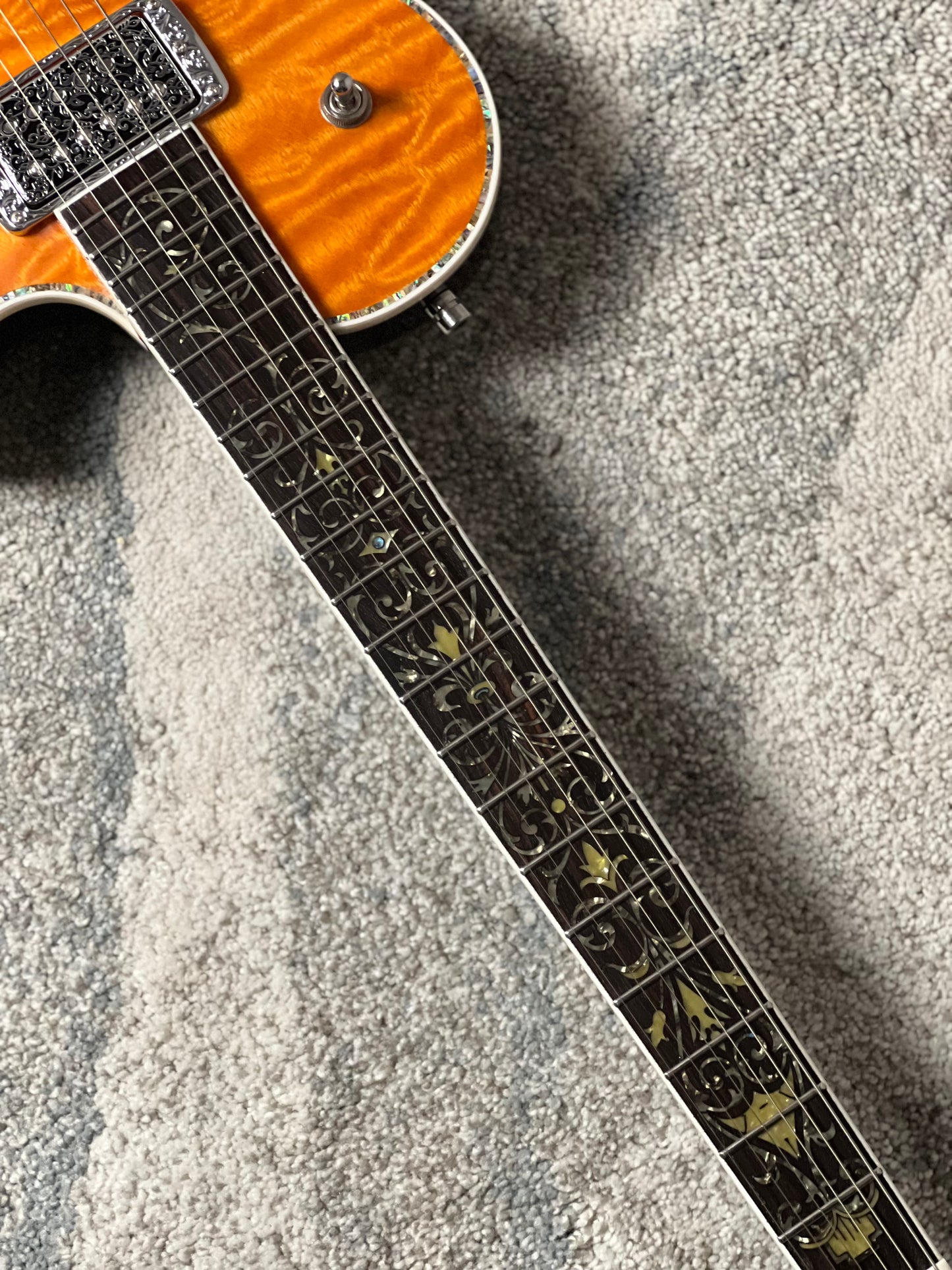 Dhatarattha Custom DLP in Orange Tiger with 5A Quilt Top