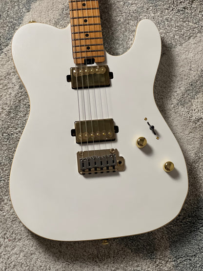Soloking MT-1 Modern HH MKII in Pearl White Metallic with Roasted Maple FB and Gold Hardware