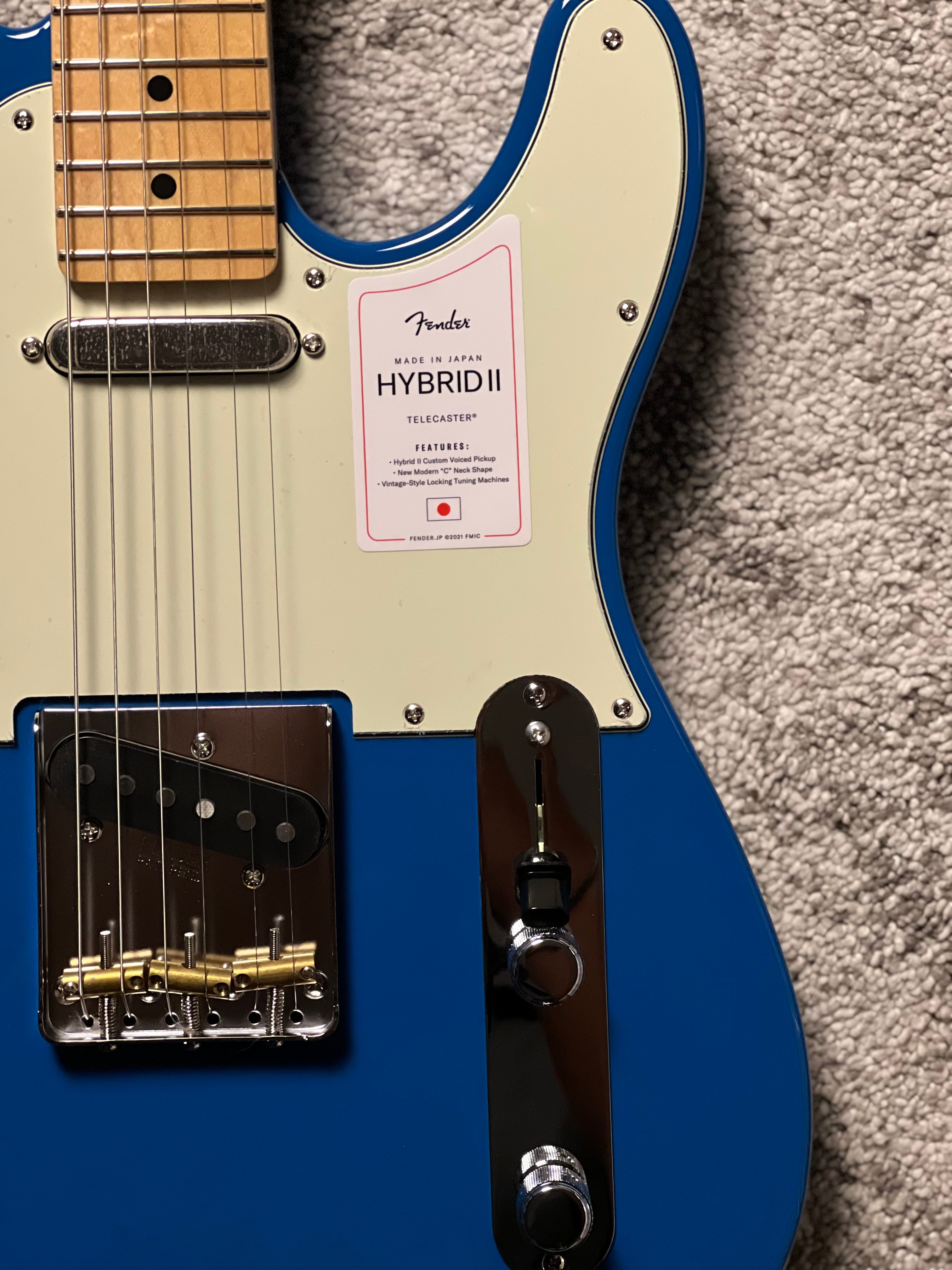 Fender Japan Hybrid II Telecaster with Maple FB in Forest Blue