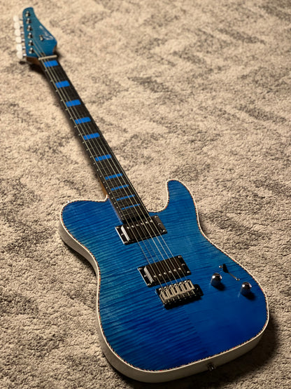 Dhatarattha Custom DTL HH Flame in Atlantic Ocean Blue with Rosewood FB