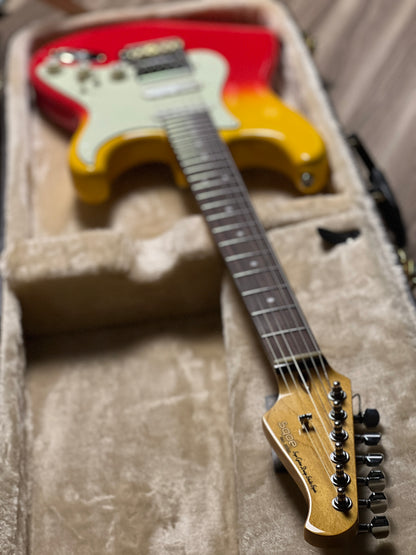 SQOE SEST1001 HSS Custom Shop Series in Tequila Sunrise Limited Edition with Hardshell Case