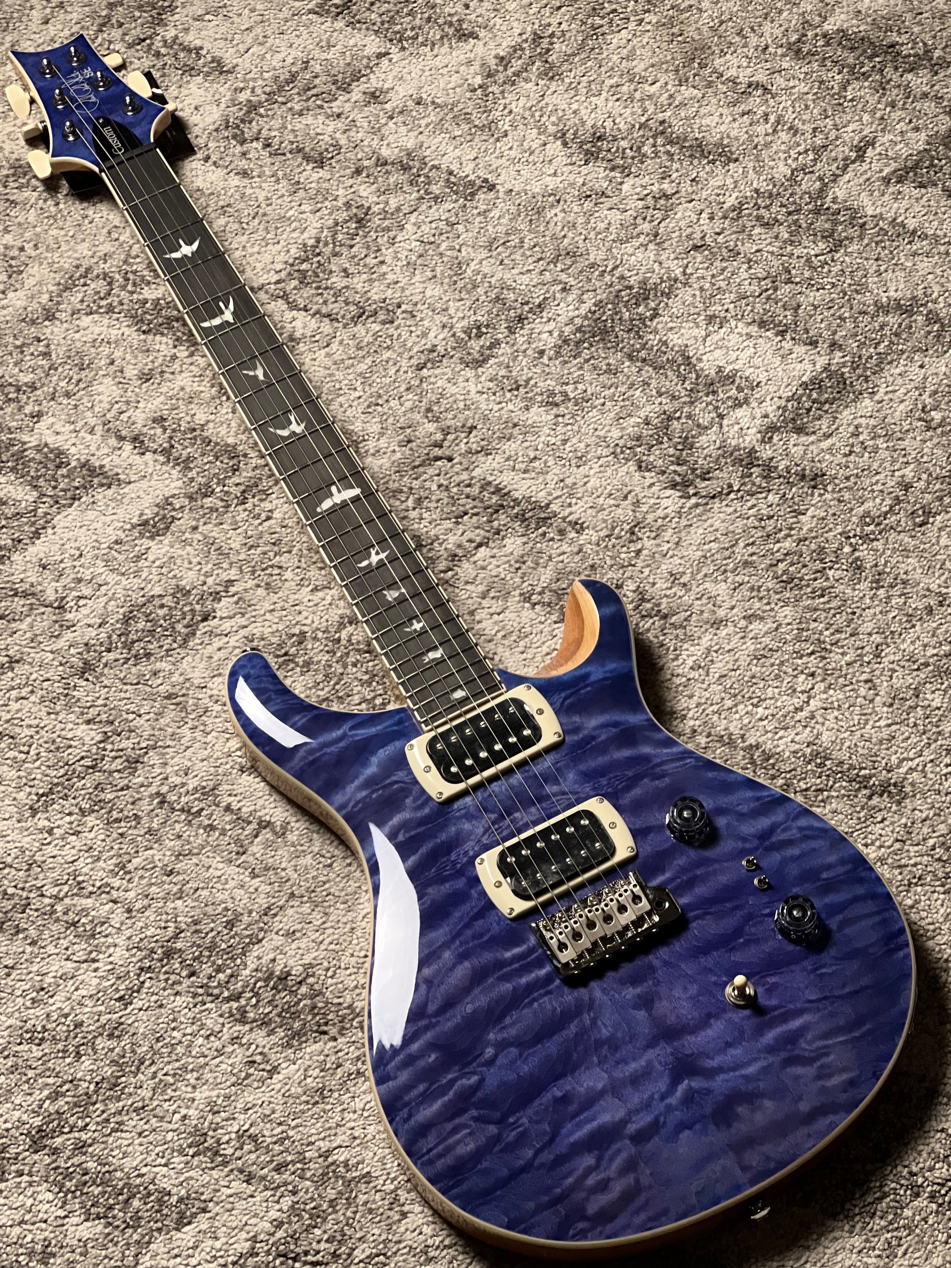 PRS SE Custom 24-08 Quilt in Faded Blue – nafiriguitar.com
