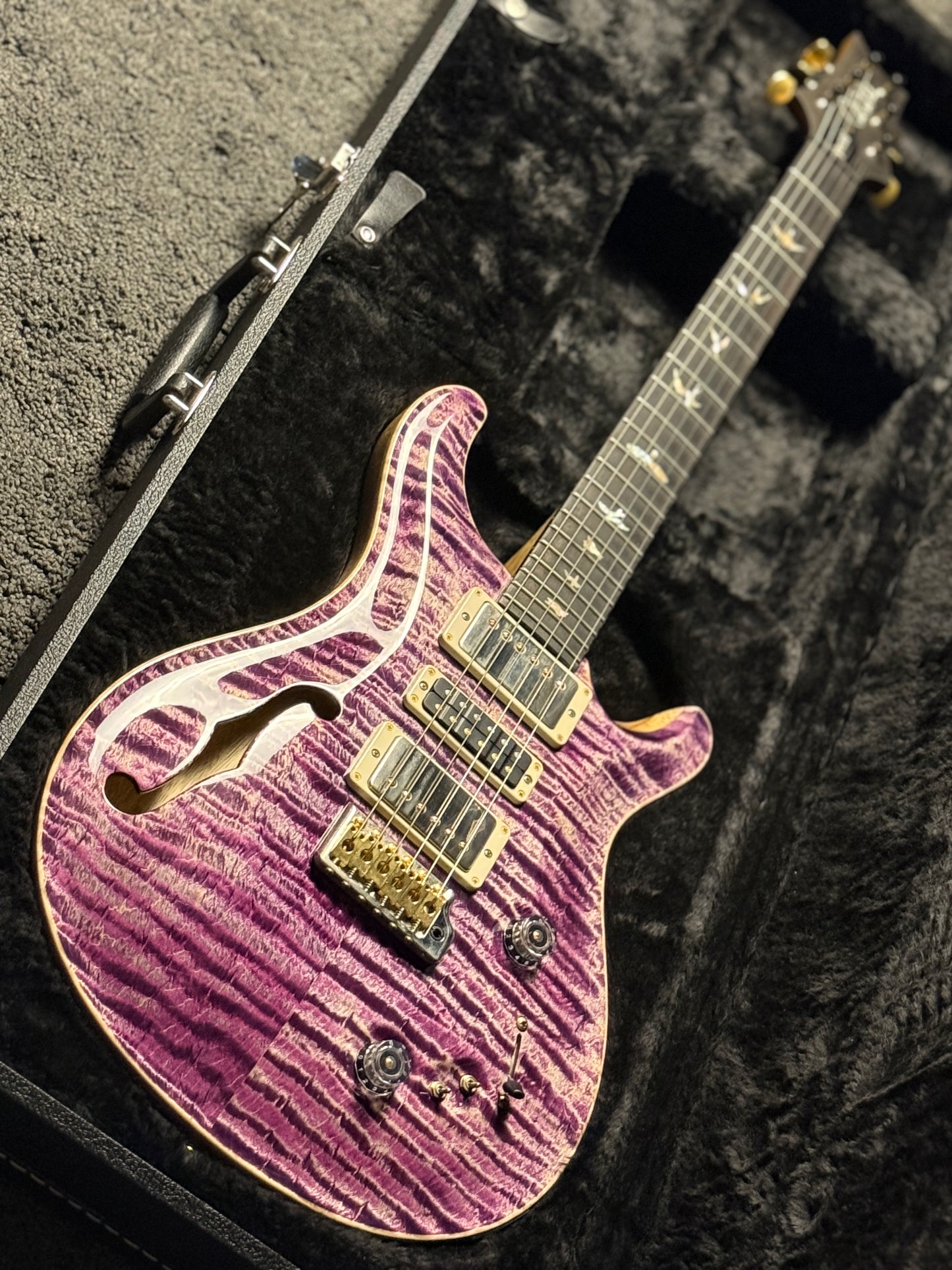 PRS Special 22 Semi-Hollow Wood Library 10-Top Korina Run in Faded Purple Jeans 210324544
