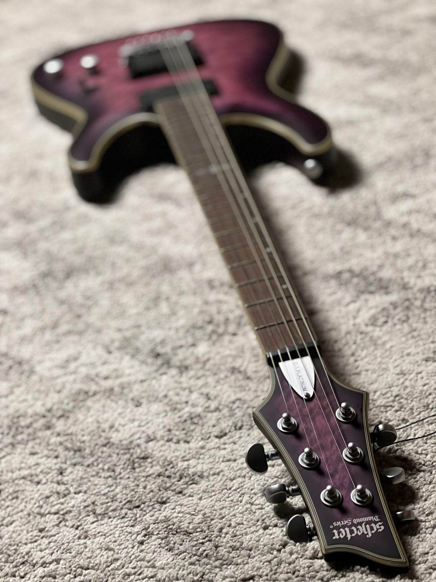 Schecter C-1 Platinum SPB in Satin Purple Burst W23090647