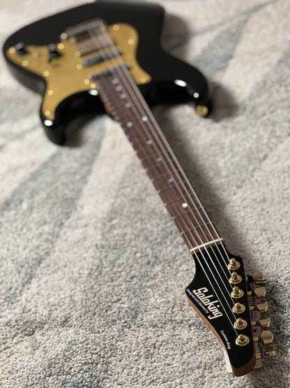 Soloking MS-1 Classic MKII in Black Beauty Anodized Gold Pickguard with Rosewood FB JESCAR