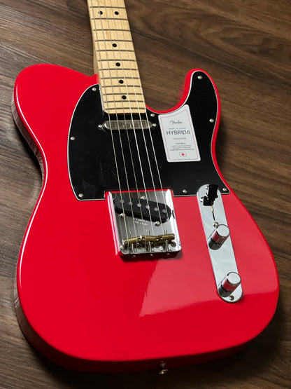 Fender Japan Hybrid II Telecaster พร้อม Maple FB สี Modena Red