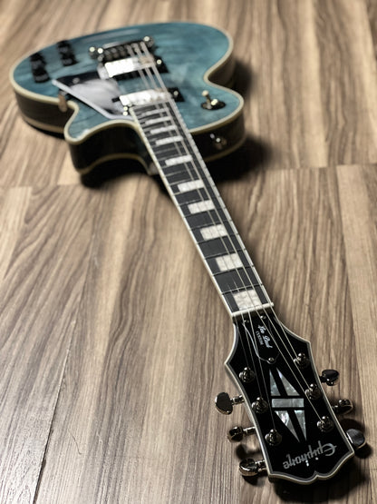 Epiphone Les Paul Custom Figured in Transparent Blue w/Premium GigBag