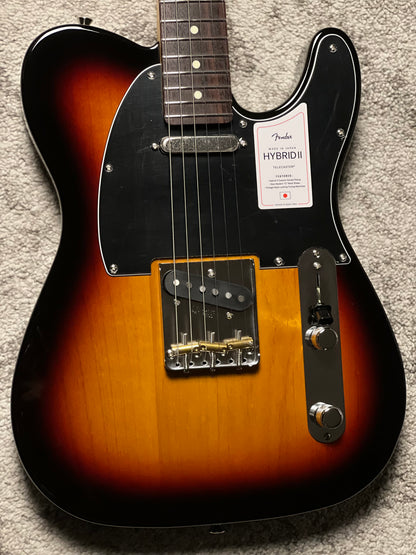 Fender Japan Hybrid II Telecaster with RW FB in 3-Color Sunburst JD24023352