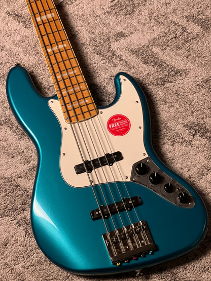 Squier Classic Vibe Active 70s Jazz Bass V Guitar with Maple FB in Ocean Turquoise