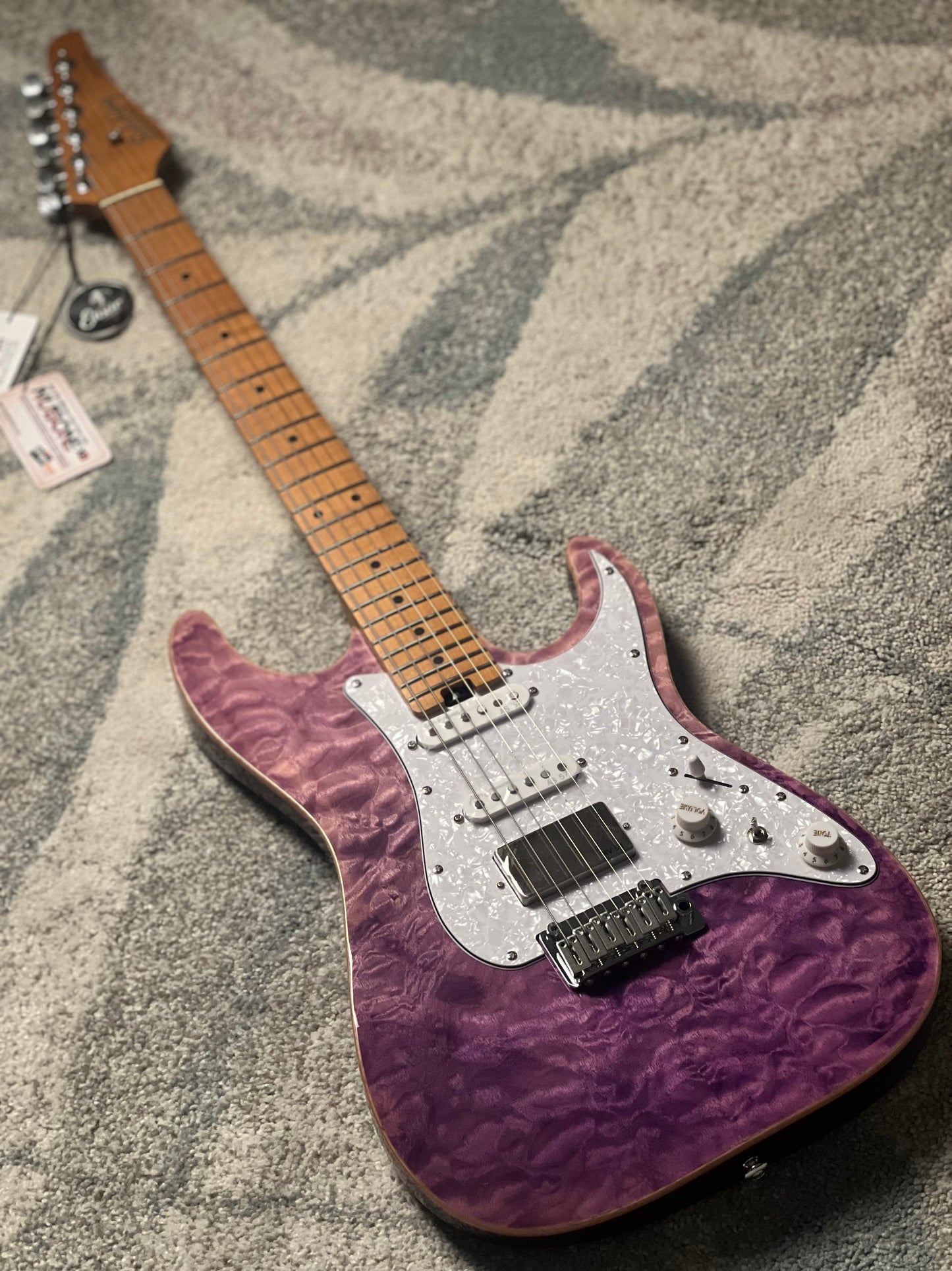 Soloking MS-1 Classic MKII Flat Top in Deep Purple Surf with 5A Quilt Top Nafiri Special Run