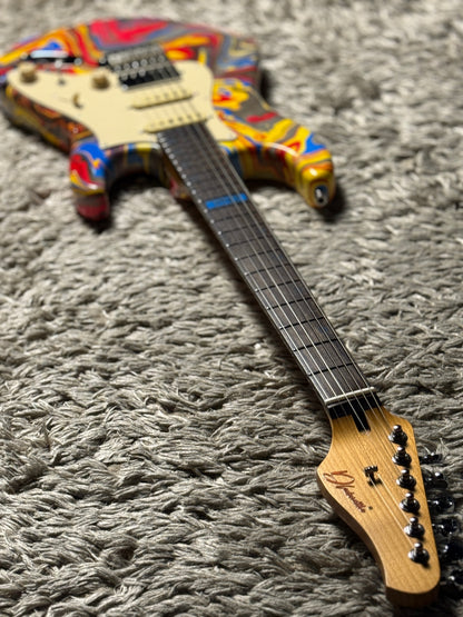 Dhatarattha Custom DST HSS in Red Marble Swirl with Rosewood FB