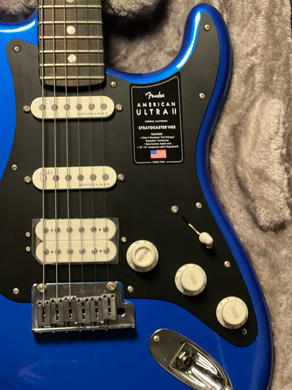 Fender American Ultra II Stratocaster HSS with Ebony FB in Noble Blue US240030709