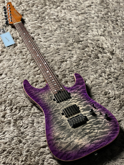 Soloking MS-1 Custom 24 HH Quilt with Rosewood FB in Charcoal Purple Burst Nafiri Special Run