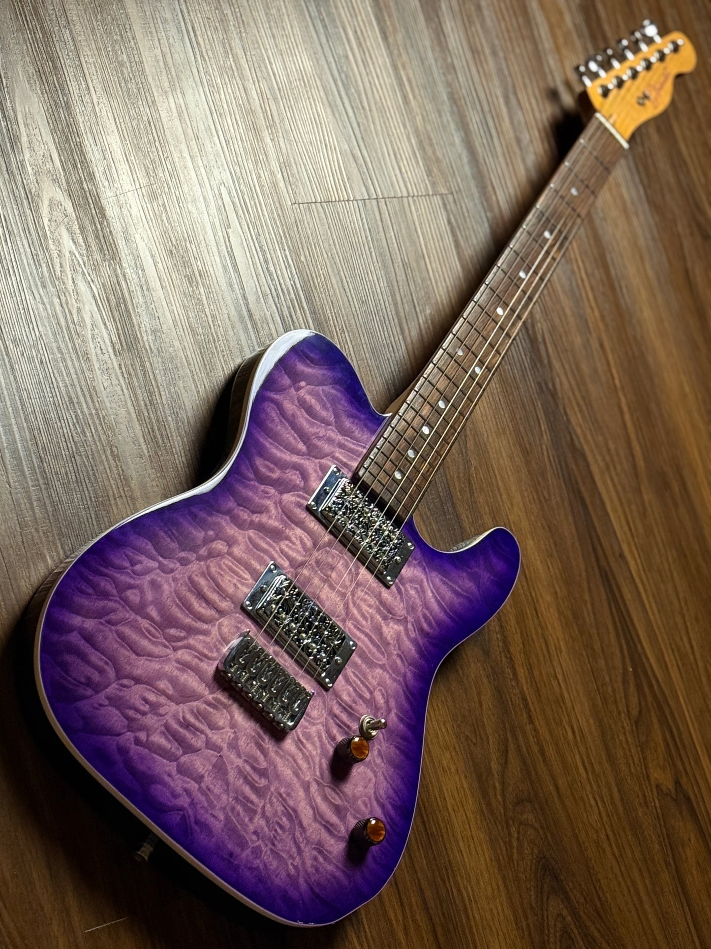 Dhatarattha Custom DTL HH Quilt in Emerald Purple Burst with Rosewood FB